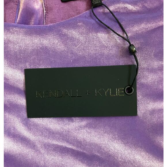 New Kendall & Kylie Velvet Purple Aqua Front Tie Top Plus Size 2X - Picture 6 of 6